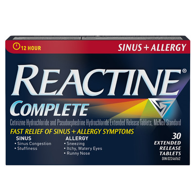 Reactine Complete Sinus + Allergy Extended Release