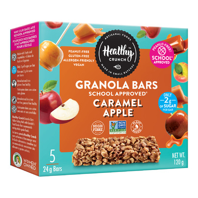 Healthy Crunch School Approved Granola Bar Caramel Apple