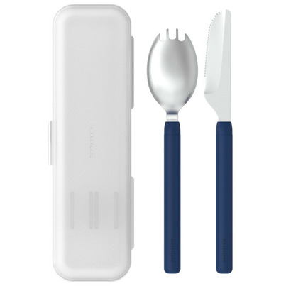 Kikkerland Travel Utensil Set Navy Blue