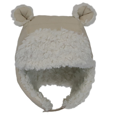 Calikids Puffer Bear Hat Cream