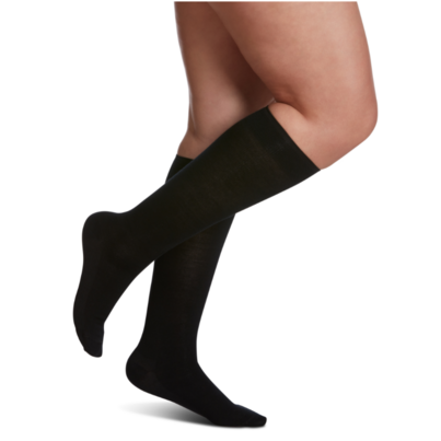Sigvaris All-season Merino Wool Compression Socks Womens Black