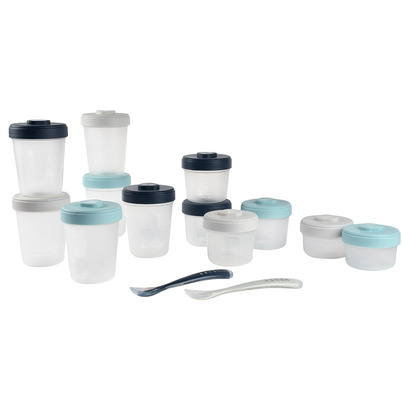Beaba Clip Containers And Spoons Rain