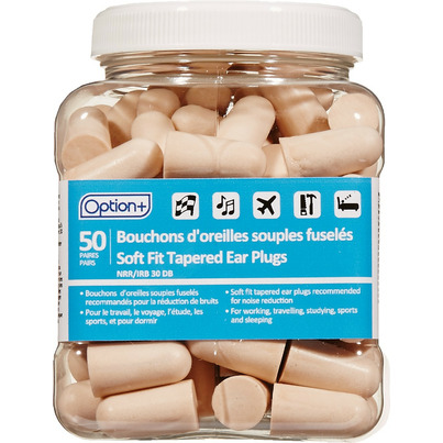 Option+ Soft Fit Tapered Ear Plugs Tan