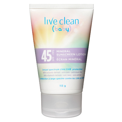 Live Clean Baby Mineral Sunscreen Lotion 45 SPF