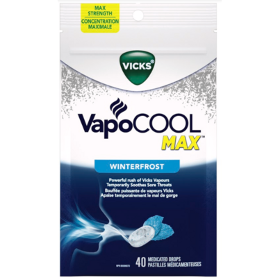 Vicks VapoCOOL MAX Medicated Cough Drops Winterfrost