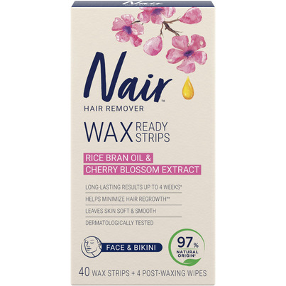 Nair Wax Ready Strips For Face & Bikini With Rice Bran Oil