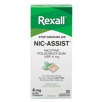 Rexall Nic-Assist Nicotine Gum Extra Strength 4 Mg Fresh Mint
