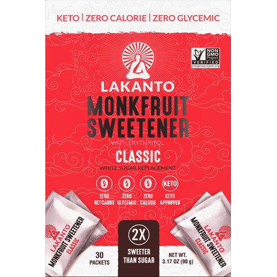 Lakanto Monkfruit Sweetener With Erythritol Classic Packets