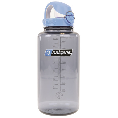 Nalgene Sustain Water Bottle Wide Mouth Grey With On The Fly Lid