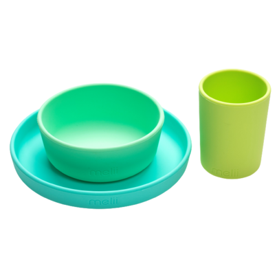 Melii 3 Silicone Feeding Set Lime, Mint And Blue