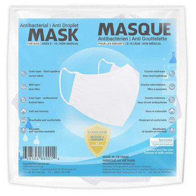 Sequence Health Ltd. Antibacterial Mask For Kids White