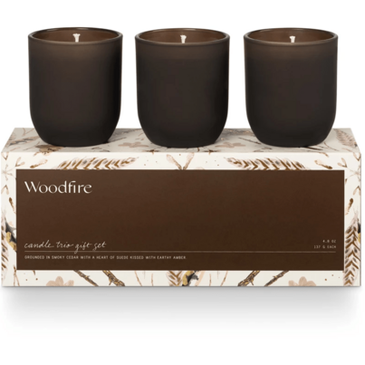 Illume Candle Trio Gift Set Woodfire