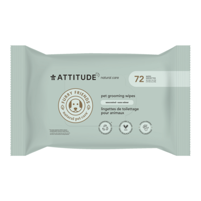 ATTITUDE Pet Grooming Wipes Unscented