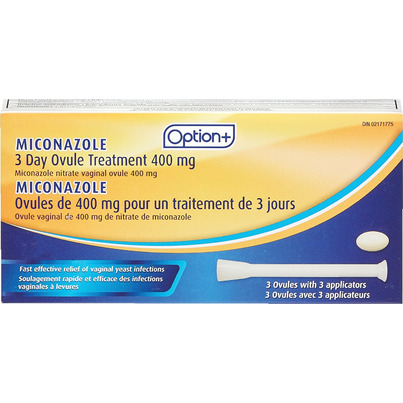 Option+ Miconazole 3 Day Ovule Treatment 400mg