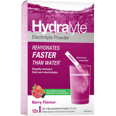 Hydralyte Effervescent Electrolyte Granule Sticks Berry