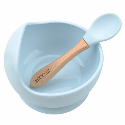 Glitter & Spice Silicone Bowl + Spoon Set Ice Blue