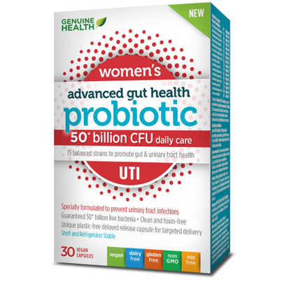 Genuine Health Advanced Gut Health Probiotic Womens UTI 50 Billion CFU