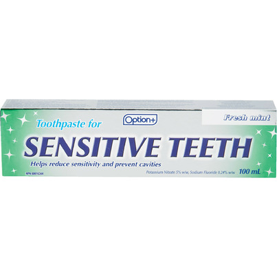 Option+ Toothpaste For Sensitive Teeth Fresh Mint