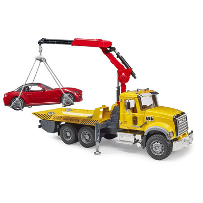 Bruder Toys New Mack Granite Tow Truck With Roadster