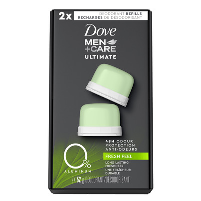 Dove Men+Care Ultimate Fresh Feel 0% Aluminum Refillable Deodorant Kit