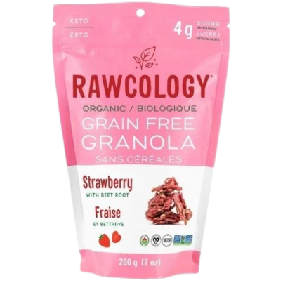 Rawcology Organic + Gluten Free Grain Free Granola Strawberry With Beet
