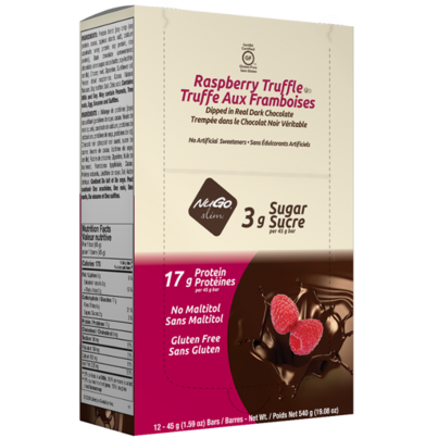 NuGo Slim Raspberry Truffle Bars Case Of 12