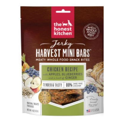 The Honest Kitchen Jerky Harvest Mini Bars Fruit & Chicken Recipe