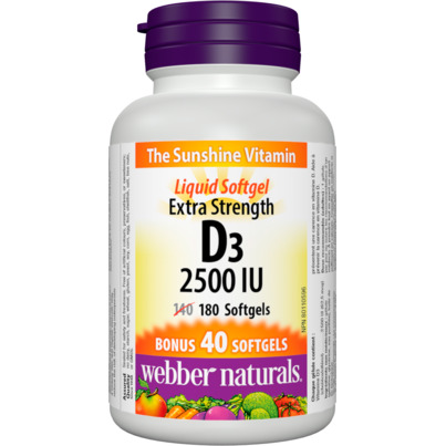Webber Naturals Vitamin D3 Extra Strength 2500 IU
