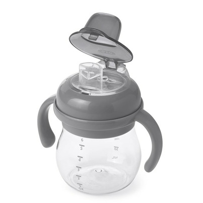 OXO Tot Transitions Soft Spout Sippy Cup With Removeable Handles Grey
