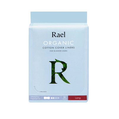 Rael Organic Cotton Cover Panty Liners For Bladder Leaks Long