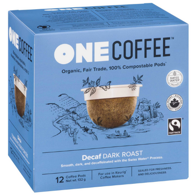 OneCoffee Organic Single Serve Coffee Dark Roast Decaf