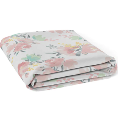 Kushies Percale Crib Sheet Watercolor Flowers