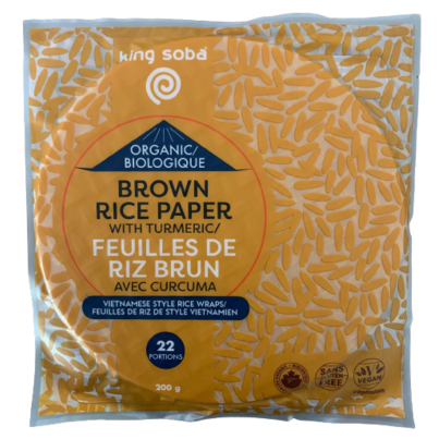 King Soba Organic Brown Rice Paper Wraps With Turmeric