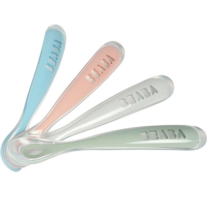 BEABA First Foods Silicone Spoons Rose 4 Pack
