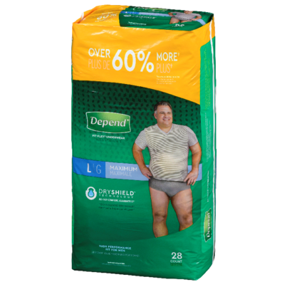 Depend FIT-FLEX Incontinence Underwear For Men Maximum Absorbency Large