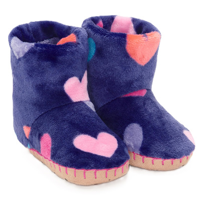 Hatley Kids Fuzzy Fleece Slipper Hearts