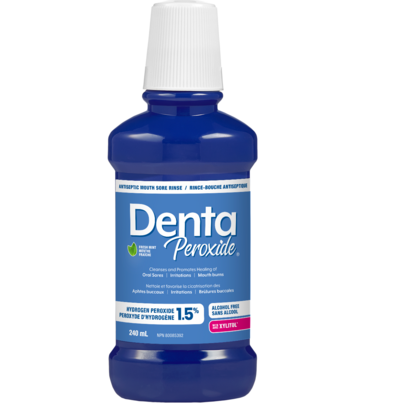 Denta-Peroxide 1.5% Hydrogen Peroxide Antiseptic Mouth Sore Rinse Fresh