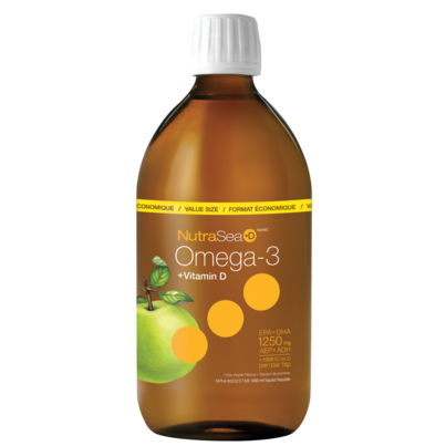 NutraSea +D Omega-3 + Vitamin D Liquid Apple