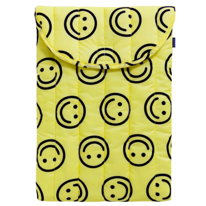 BAGGU Puffy Laptop Sleeve 16 Inches Yellow Happy