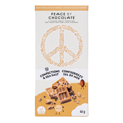 Peace By Chocolate White Chocolate Confections & Sea Salt Bar