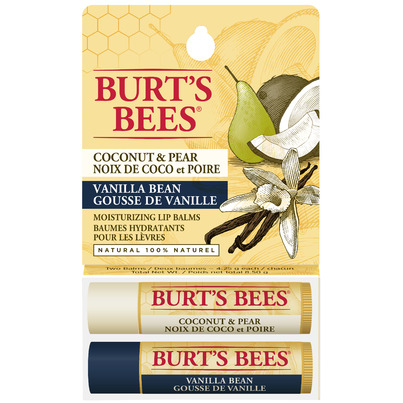Burt's Bees Coconut Pear And Vanilla Bean Lip Balm Duo Pack