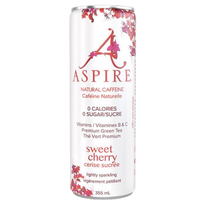Aspire Healthy Energy Lightly Sparkling Beverage Sweet Cherry