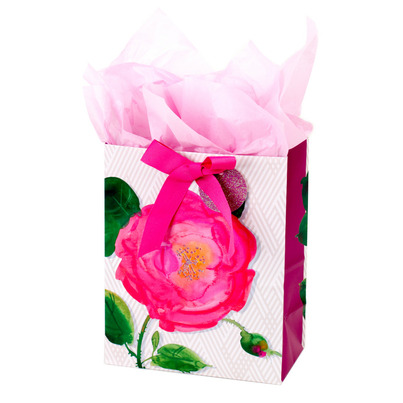 Hallmark Medium Gift Bag With Tissue Paper Pink Rose