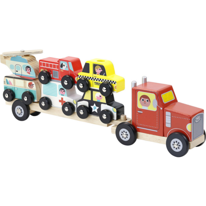 Vilac Stacking Truck And Trailer With Vehicles