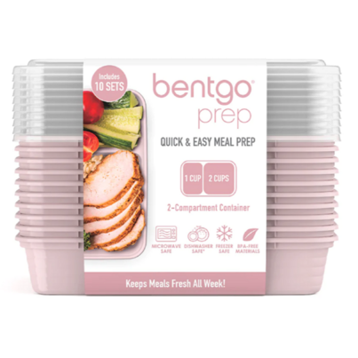 Bentgo Prep 2 Compartment Containers Set Blush Pink
