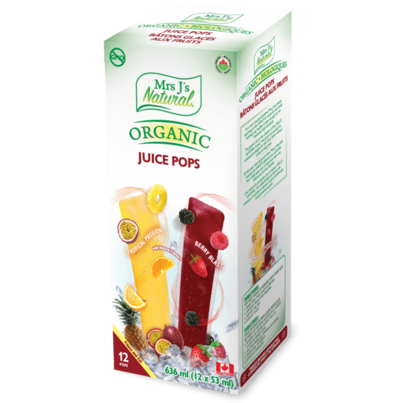 Mrs J's Natural Organic Juice Pop Freezies Tropical Passion & Berry Blast