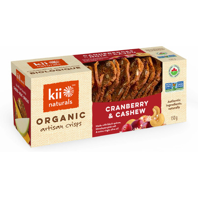 Kii Naturals Artisan Crisps Organic Cranberry And Cashew