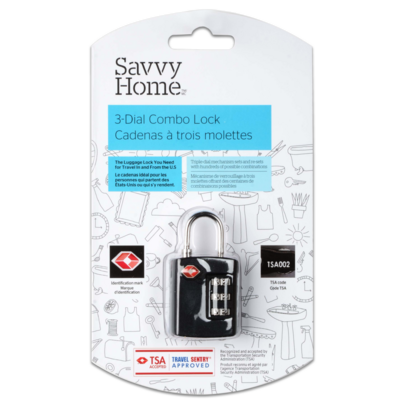 Savvy Home TSA 3 Dial Combo Lock