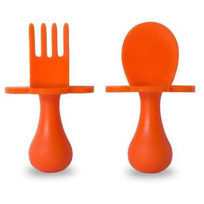 Grabease First Spoon And Fork Set Orange