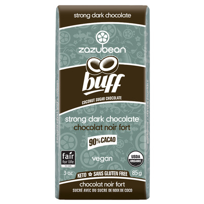 Zazubean Organic Buff 90% Cocoa Strong Dark Chocolate